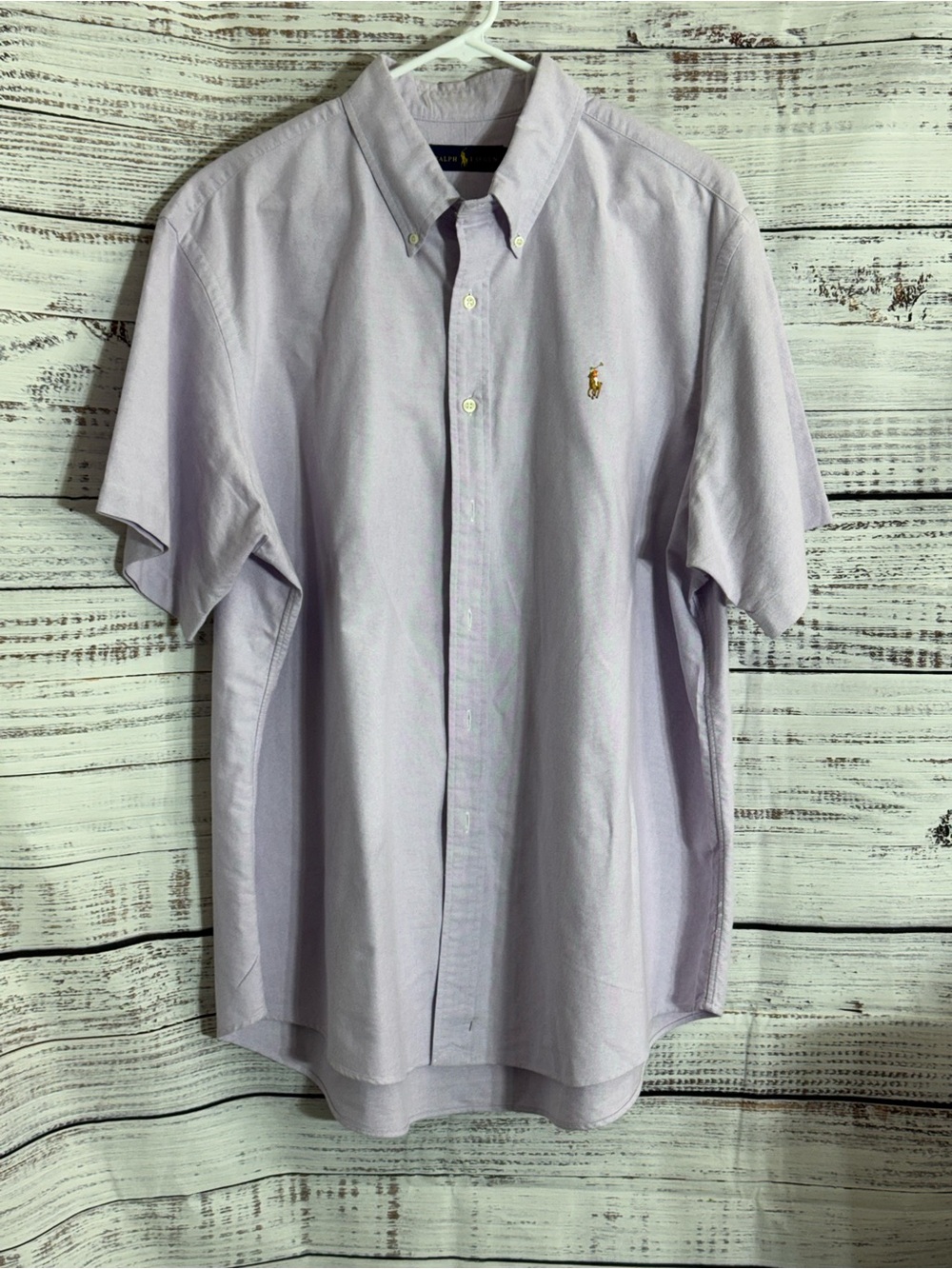 Ralph Lauren Shirt Mens Sz XXL Casual Cotton Purple embroidered button up woven